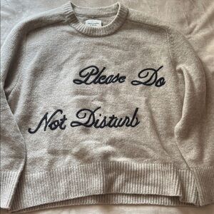 Abercrombie & Fitch Beige Sweater with Black Text